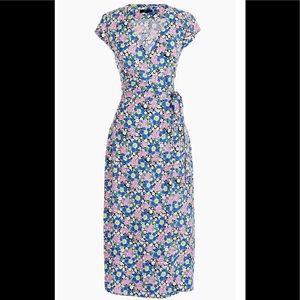 J. Crew floral wrap midi dress size XXS